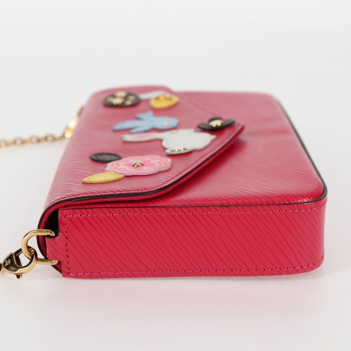 LOUIS VUITTON Epi Chain Pochette Felice Bag Hot Pink M62614