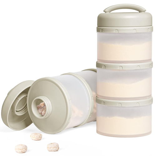 Stackable Formula Dispenser Portable Milk Powder Container, 2 Pack, Warm Grey - Picture 9 of 12