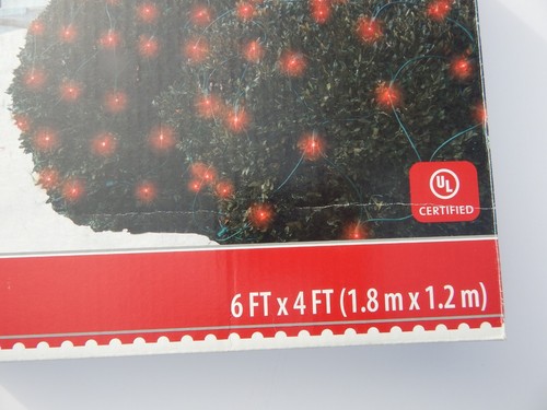 Wal-Mart Holiday Time 150 Red Net Lights 6ftx4ft Green Wire Box Varies - Picture 11 of 12