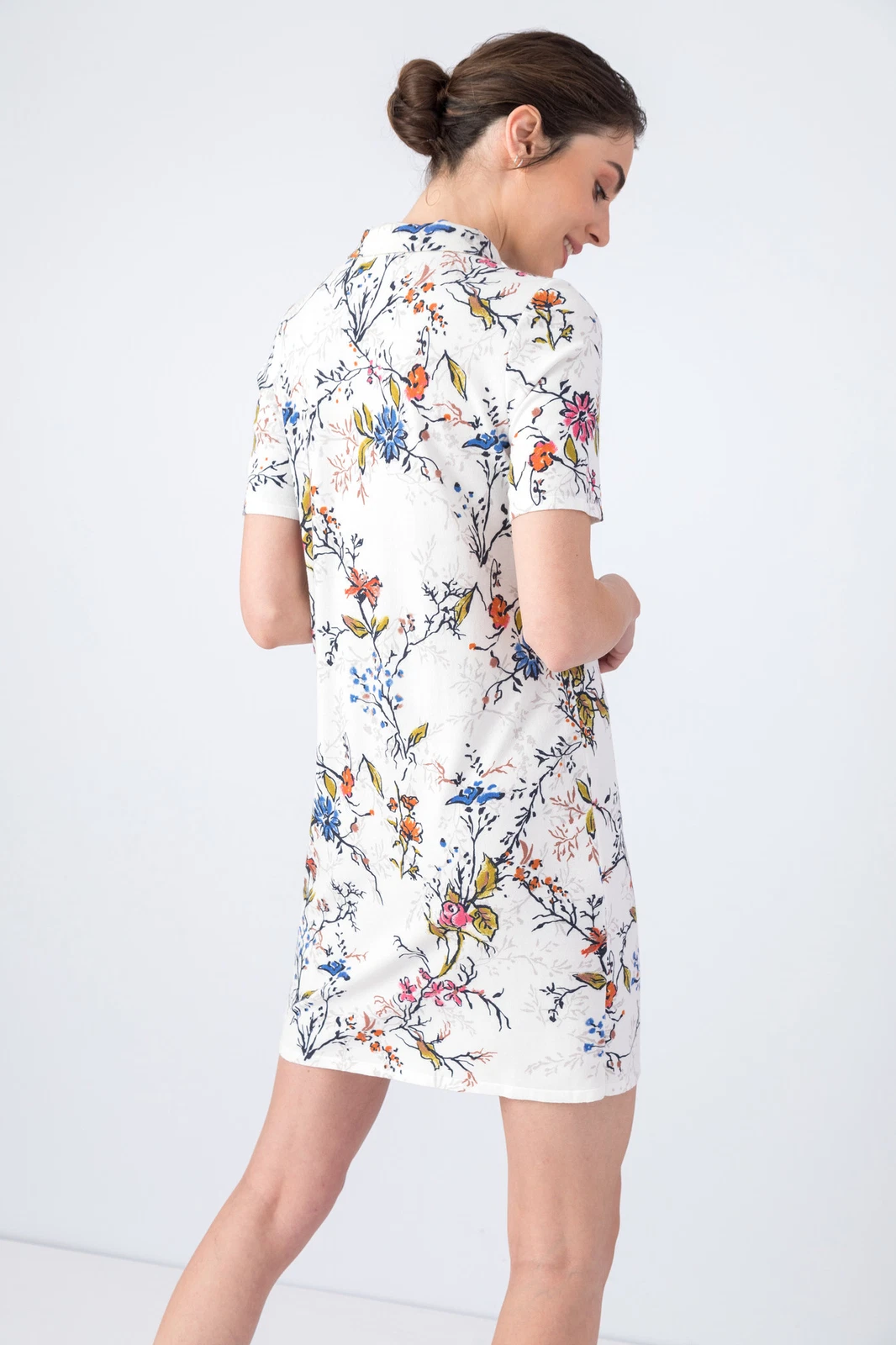 OFF WHITE IVKO Abito stampato motivo erbario bianco sporco