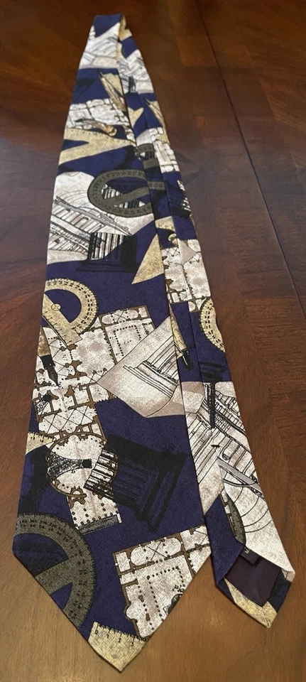 Corbata de cuello vintage estructura 100 % lino para hombre hecha en EE. UU. Foto 3 de 4