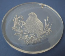 Round Acrylic Ornament - Partridge and Chicks – 1980 Henco