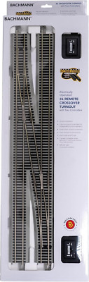 Trains - Snap-Fit E-Z TRACK #6 REMOTE CROSSOVER TURNOUT - LEFT (1/Box) - NICKEL 