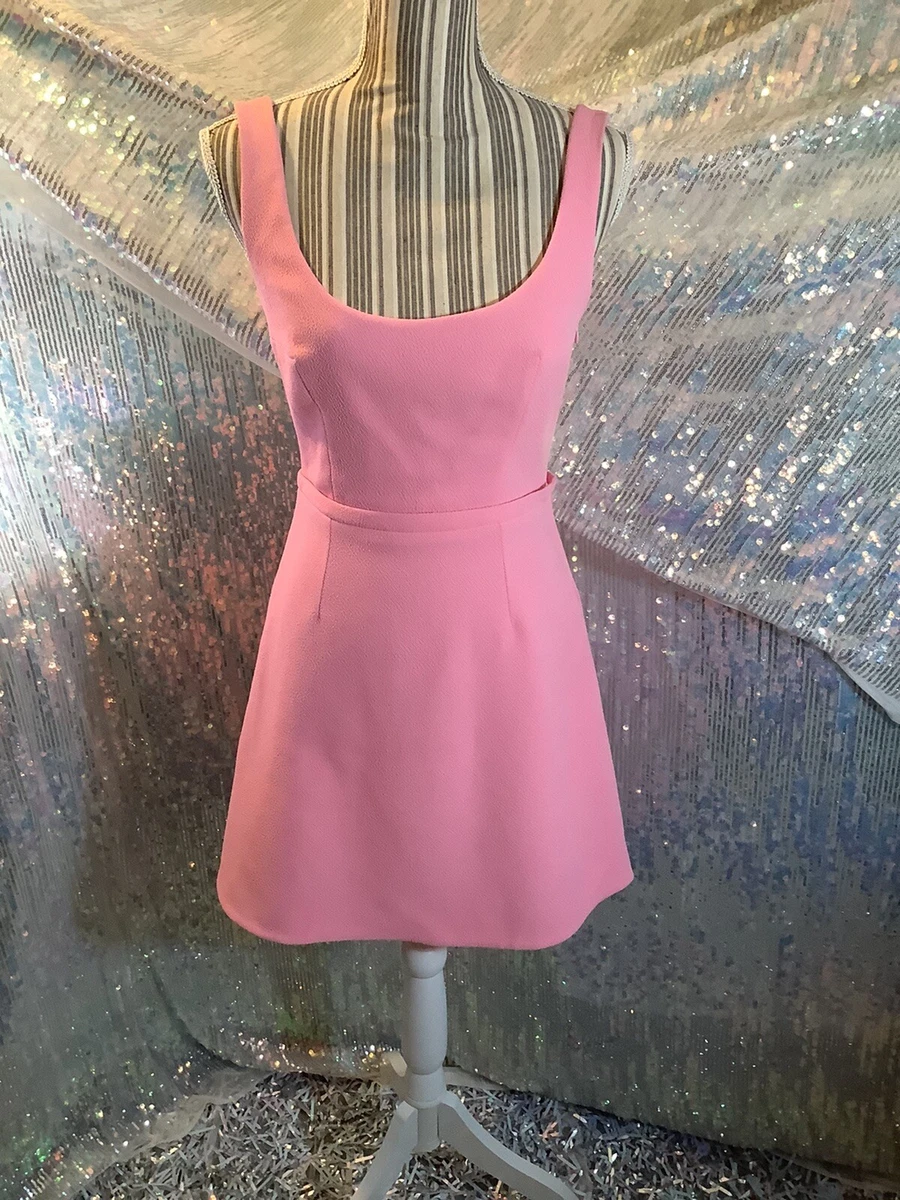 Emilia Wickstead Marissa Backless Pink Mini Dress Sz 4 AUTHENTIC