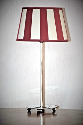 Table/fireplace, window lamp, nickel-chrome-plated, burgundy/cream