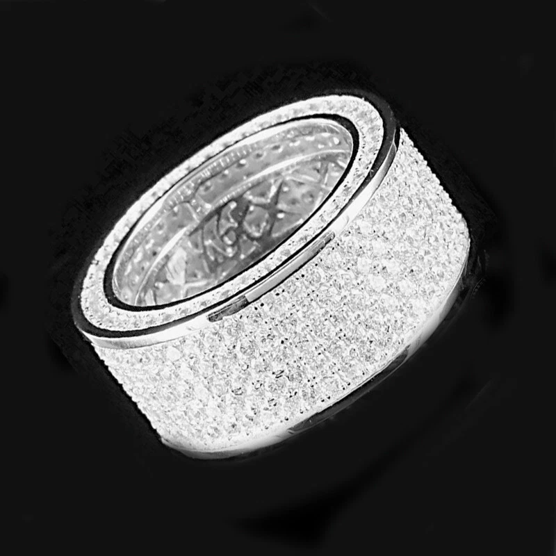 3.00 克拉冰淇淋钻石完整永恒男式结婚戒指 14k 白金饰面 — 第 3/4 张图片