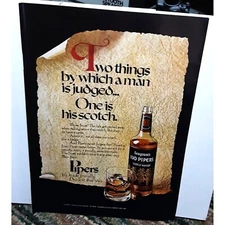 1971 Seagrams 100 Pipers Scotch Vintage Print Ad