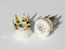 2x Gold PCB Pin Ceramic Tube Sockets - 7 pin