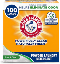 Arm  Hammer Laundry Detergent, Free of Perfume  Dyes, Powder, 100 Loads