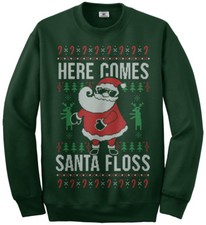 Here Comes Santa Floss Ugly Christmas Sweater Youth Sweatshirt