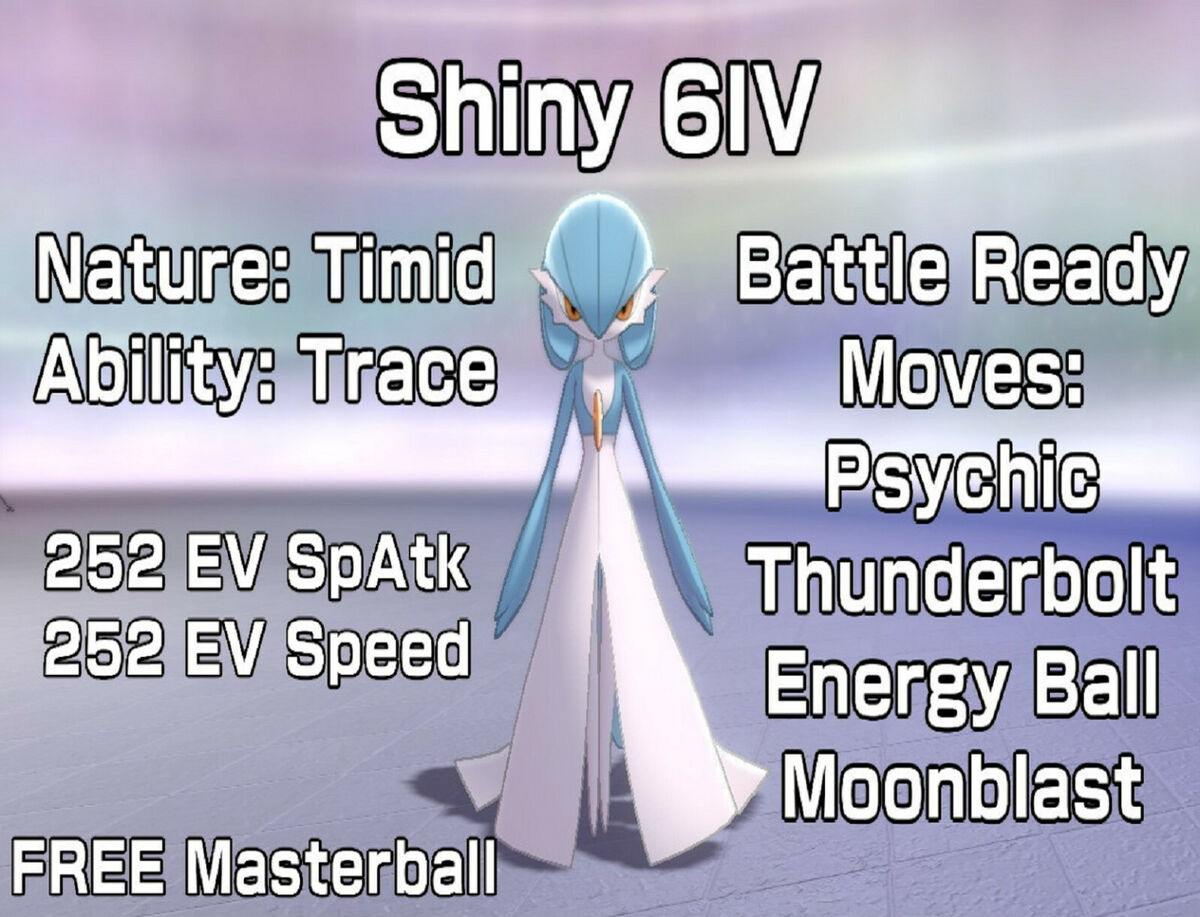 Gardevoir Square Shiny 6IV Pokemon Sword Shield Timid - Trace
