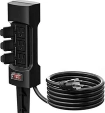 K KASONIC Outdoor Power Stake, Kasonic 6-Outlet 9 ft Extension Cord Power Strip,