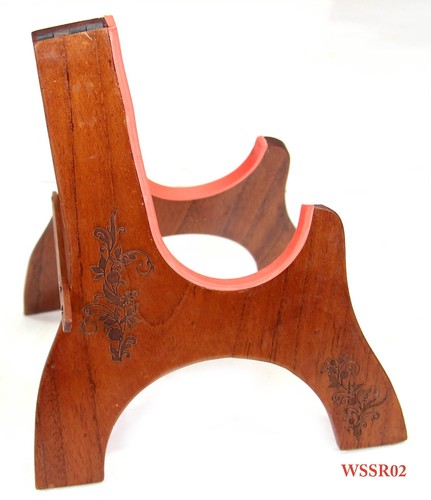 Solid Mahogany Laser Picture Wood Stand For 21" Soprano Ukulele Violin WSSR01-07 - Picture 8 of 29