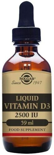 Solgar Liquid Vitamin D3 2500 IU (62.5 mcg) - Natural Orange Flavour - 59ml