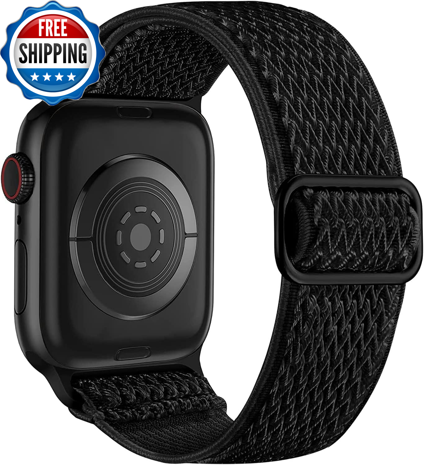 Nylon Stretchy Solo Loop Watch Band, Compatible with Apple Watch Series 1-10, SE