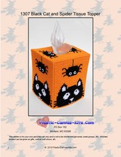Halloween Black Cat and Spider Tissue Topper-Plastic Canvas Pattern or Kit