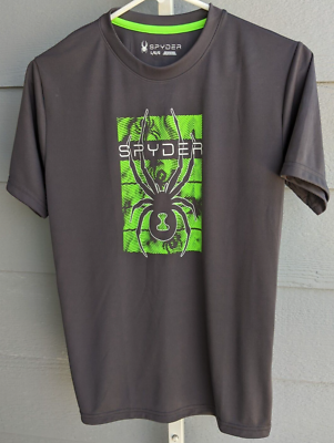 Spyder Boys Large (14-16) T Shirt Short Sleeve Pullover Gray Logo