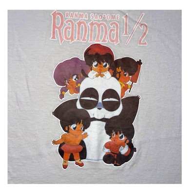 90s vtg vintage らんま 1/2 Pちゃん T shirt XL Vintage 90s Ranma 1/2 Anime Promo T Shirt Mens Size Medium