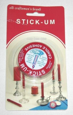 Fox Run Old Craftsmen's Brand Stick-Um Candle Adhesive Never Hardens Made in USA