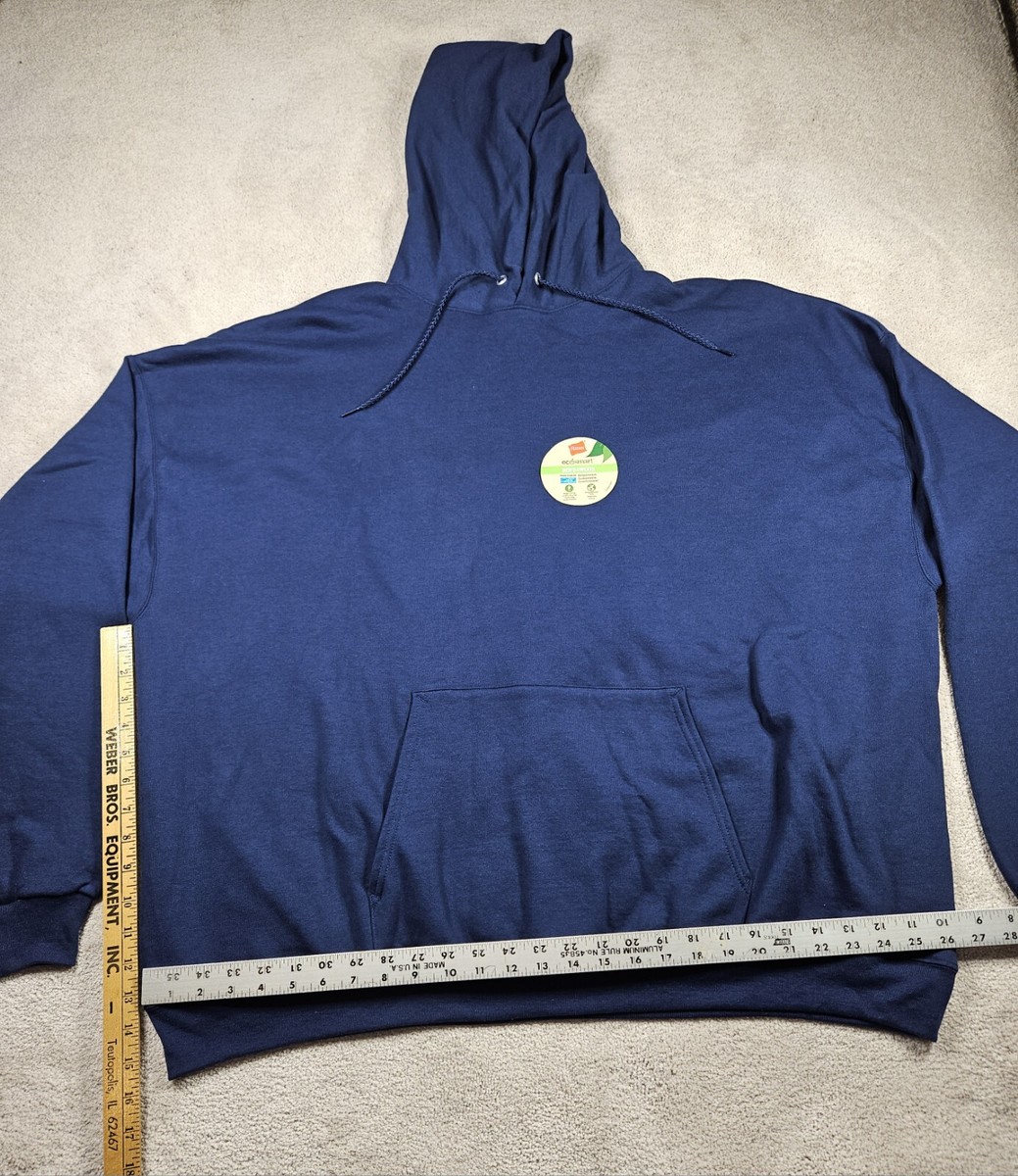 Hanes Ecosmart Mens Size 2xl Hoodie Sweatshirt Blue New With Tags