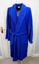 Marks & Spencer Men's Vintage Towelling Robe Size M Blue Beach Pool Relax