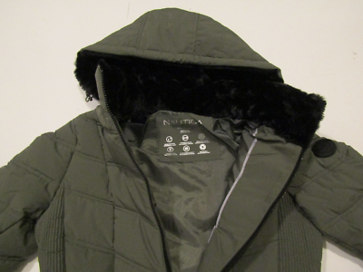 NAUTICA Womens Coat Sage Green Stretch Jacket Quilted Puffer Size