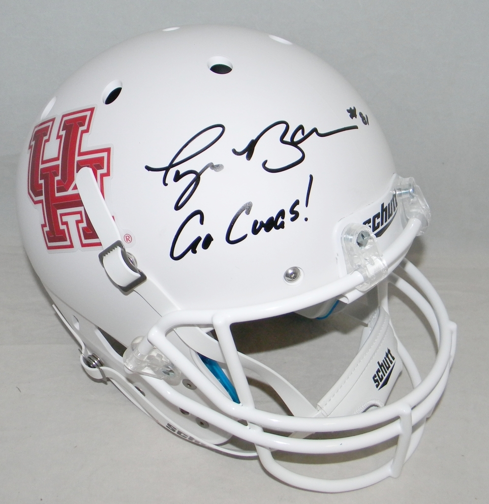 Tyus Bowser Autographed Signed Houston Cougars WHITE FULL SIZE HELMET TRISTAR 