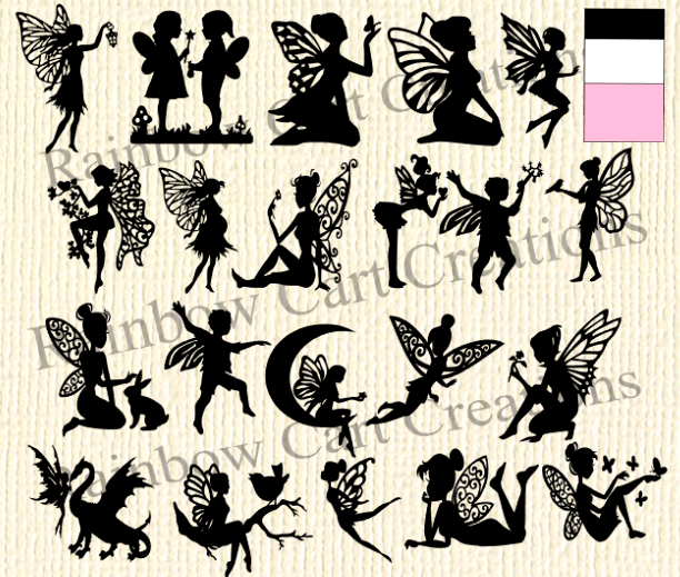 Die Cut Outs Silhouette Alice In Wonderland Tea Party Shapes X 7 Set Fairy Jar For Sale Online Ebay