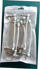 1/4 inch Guitar Patch Cables 6 Pack, 5 Inch|12cm Flat Cables for Effects Pedal