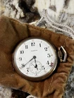 Antique 21J Illinois Pocket Watch For Parts/Repair White Face Metal Case