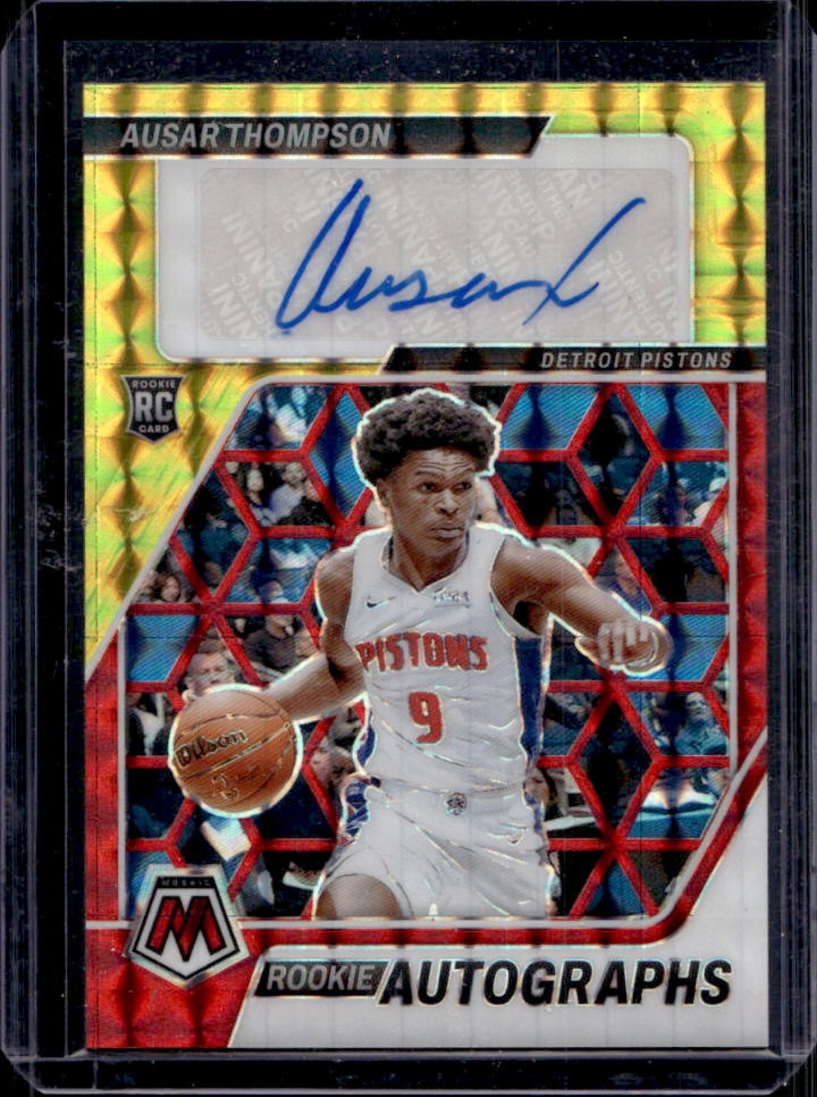 2023-24 Mosaic Ausar Thompson Rookie Auto RC International #RA-ASR Pistons