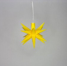 LED-Sternchen 8cm gelb, mit Batteriefach, Art.Nr. 7740 ca. 1,5 Mtr. Kabel Timer