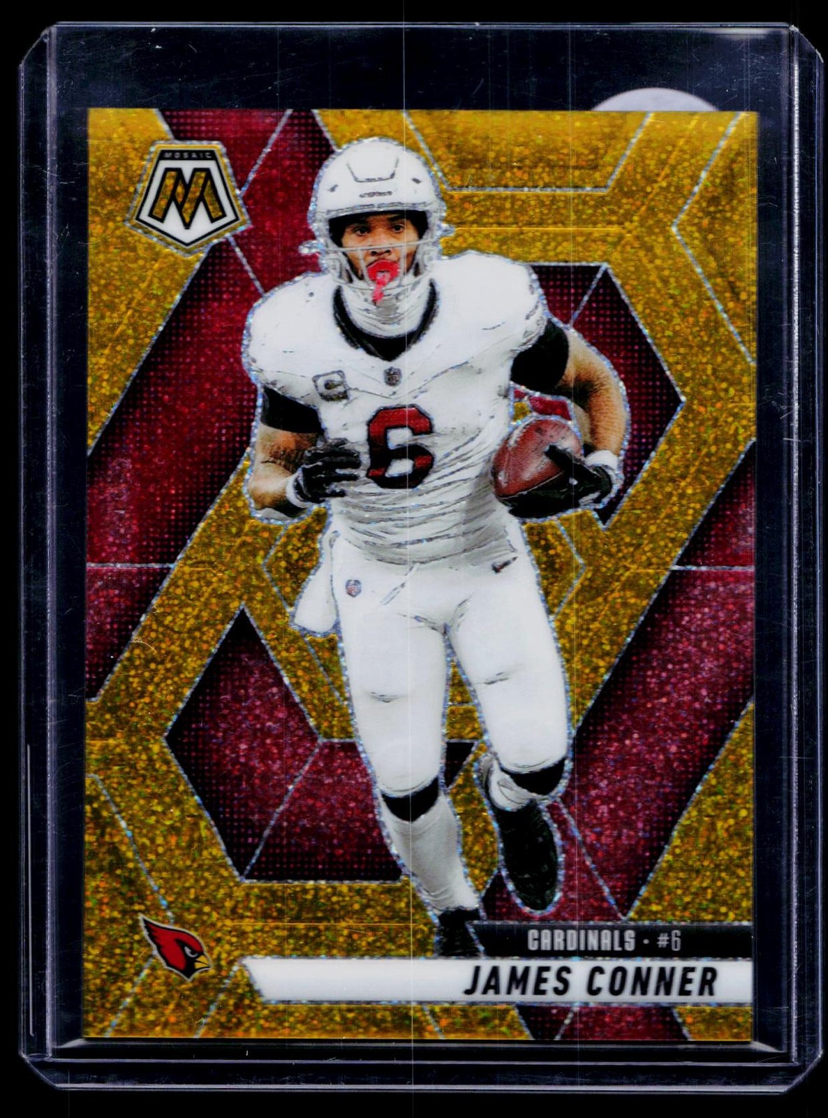 2025 Panini Mosaic #227 James Conner Gold Glitter #/5