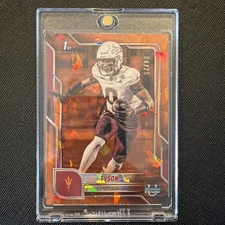 2025 Bowman U Football Jordyn Tyson 1st Orange Sapphire Refractor 04/25
