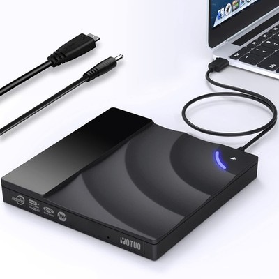 External CD/DVD Drive, Portable USB 3.0 & USB-C CD RW Drive, DVD Player, DVD ...