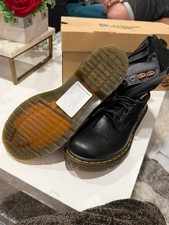 Dr. Martens Men's Black Leather Lace-Up Ankle Boots Round Toe