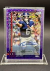 2025 Topps Chrome Football Jaxson Dart Auto Purple Geometric #/75- Giants