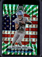 2024 Panini Mosaic Amon-Ra St. Brown Green Swirl Prizm National Pride #/13 Lions