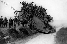 WWI Tank And Soldiers 4x6 photo