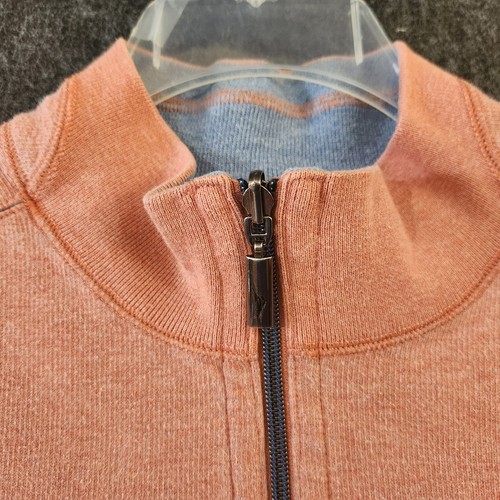 Tommy Bahama Sweatshirt Mens XL Orange 1/4 Zip Pullover Reversible Blue - Picture 5 of 13