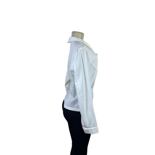 Jones New York Signature Womens White Cotton Ruffled Button-Up Blouse Size XL - Picture 2 of 7