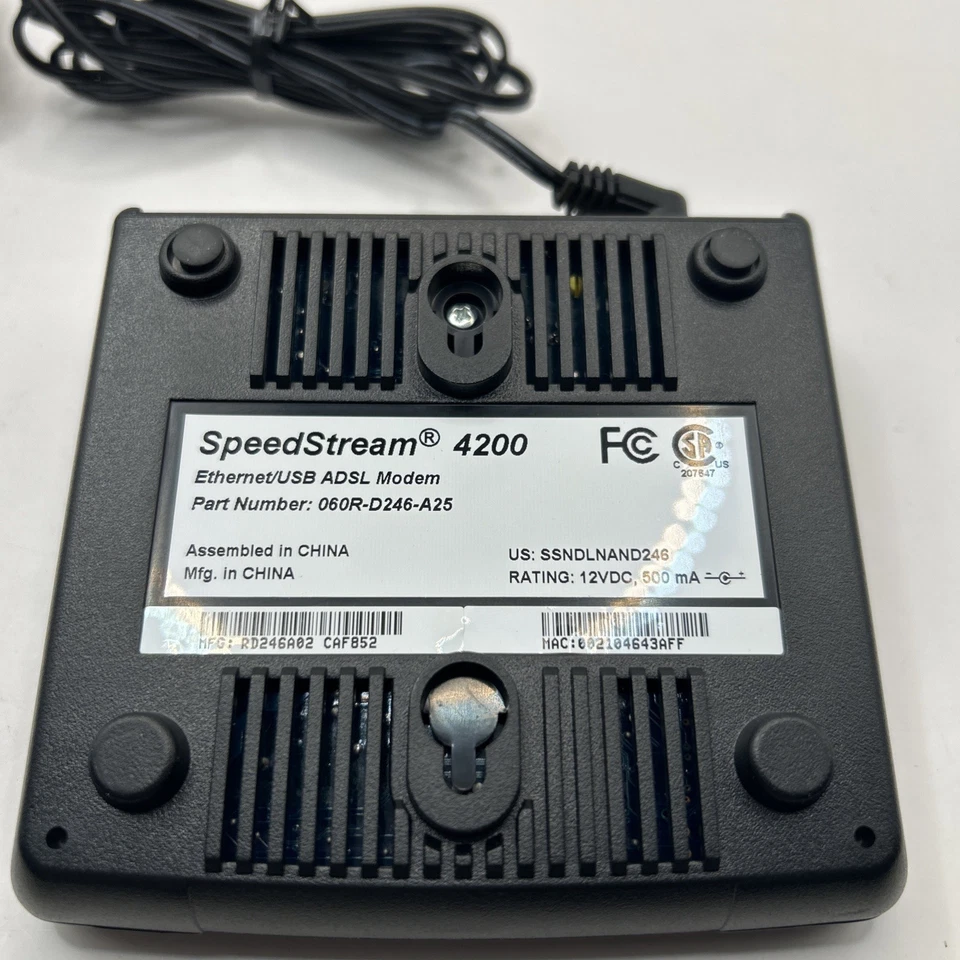 SIEMENS Windstream Speedstream 4200 Multi VC DSL Modem + AC Adapter - Image 2 of 4