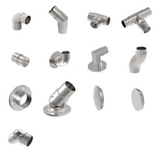 Edelstahl Geländer Handlauf Verbinder Steckfitting Bogen Rohrverbinder Endkappe