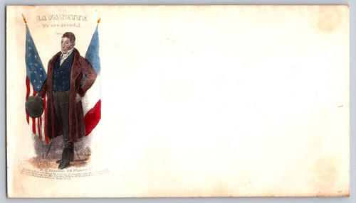 Civil War Patriotic Cover Lafayette We Are Grateful Illustrated Envelope Antique
