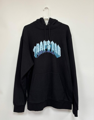 Herren Trapstar It's a Secret Hoodie in Schwarz / Eisblau Größe UK XL