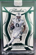 2025 Flawless Matthew Golden Rookie RC Emerald #2/5 Packers Encased