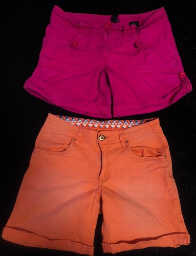 Shorts Gr 38 2 Stück Set Orange Pink Bermuda Jeans Stoff