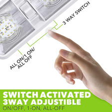 RV LED Ceiling Double Dome Light Fixture with ON/OFF Switch Interior Lighting...