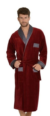 FOREX Lingerie Herren Velours-Bademantel Morgenmantel made in EU
