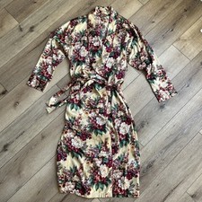 Vintage Victorias Secret Kimono Robe M/L 80s Floral Bridal Lingerie